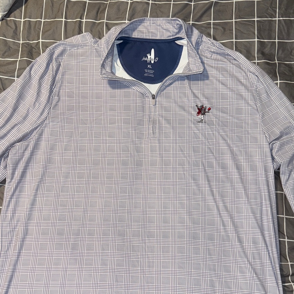 Men's Johnnie-O Alabama Football Gray Plaid Quarter-Zip XL